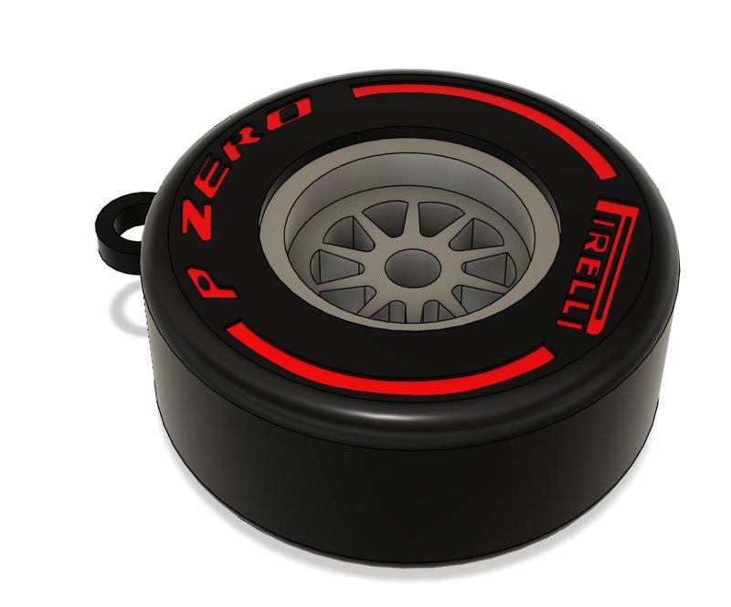formula 1 wheel rim keychain