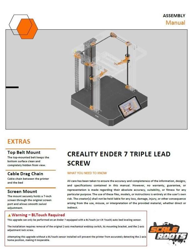 Creality Ender 7 Triple Lead Screw Upgrade