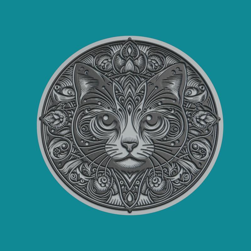 Cat Animal Medallion