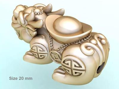 Pixiu money coin Bracelet - Unicorn  bracelet - Size 20 mm