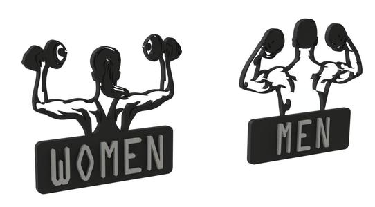 SIGN BATHROOMS/SHOWER ROOMS GYM FITNESS