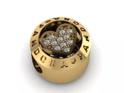 with written heart stones charm ball