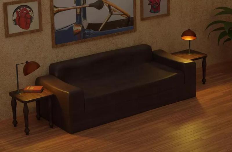 vintage armchair and coffee table