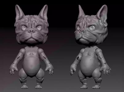 BJD doll french bulldog Girl 15 cm 3D print model