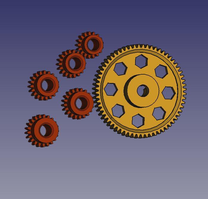 RC 1:10 gears module 0.6
