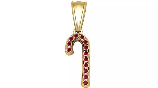 Golden Candy Cane Pendant