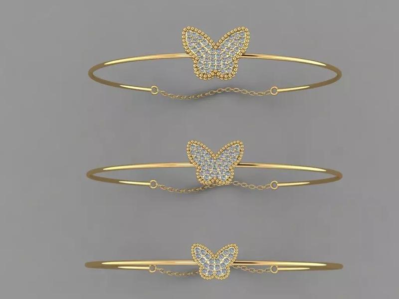 Gold Silver Bracelet 3d Printing model