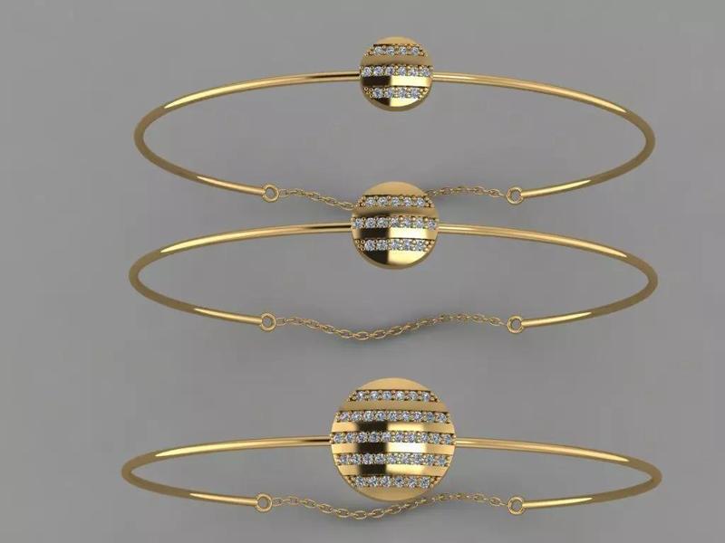 Gold Silver Bracelet 3d Printing model
