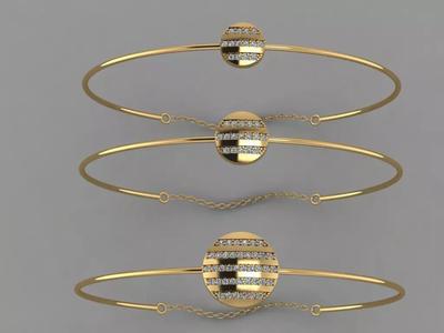 Gold Silver Bracelet 3d Printing model