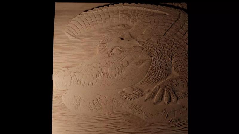 Crocodile CNC 3d Print High Relief Sand Casting