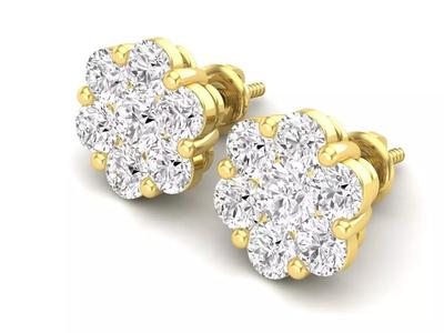 AV 686 Diamond cluster earrings for woman