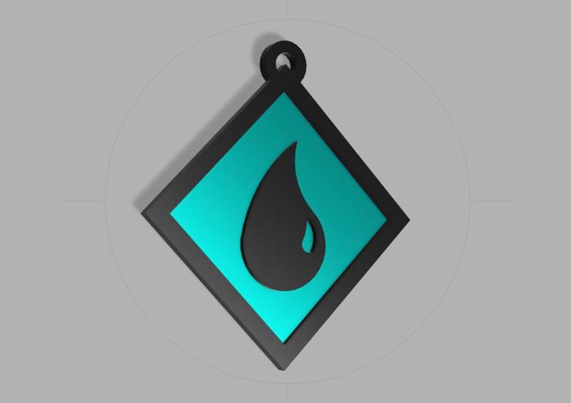 blue mana pendant/keychain