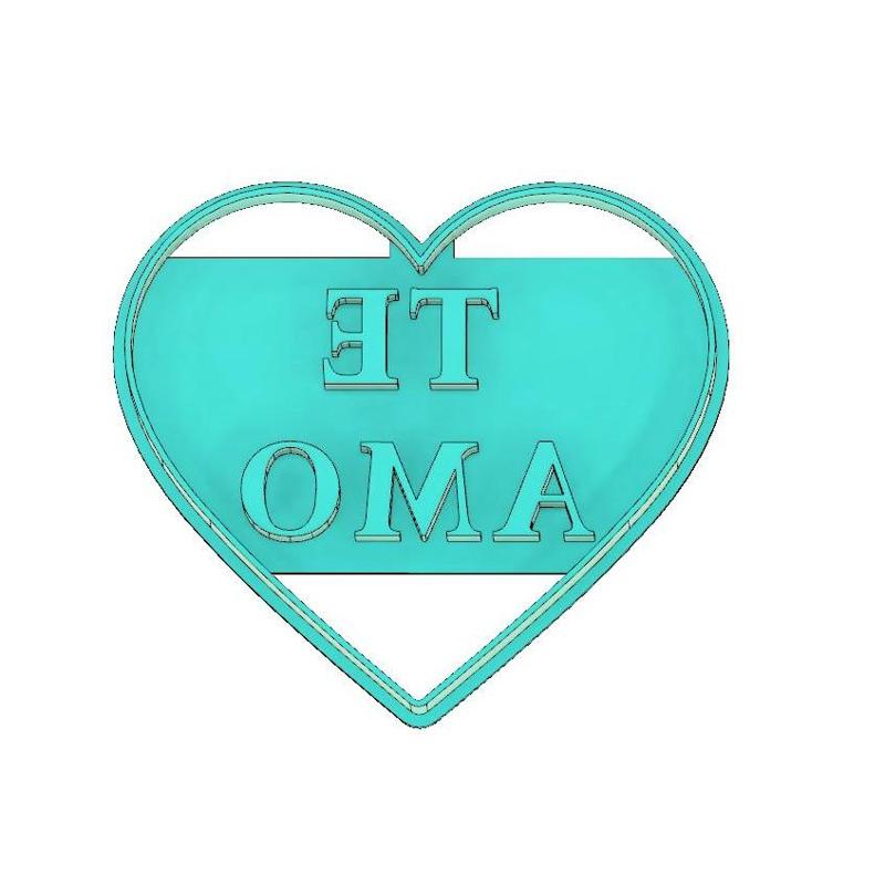 CORTADOR DE GALLETAS CORAZON TE AMO, CORTADOR DE GALLETAS 14 DE FEBRERO, CORTADOR DE GALLETAS SAN VALENTIN, CORAZON, TE AMO