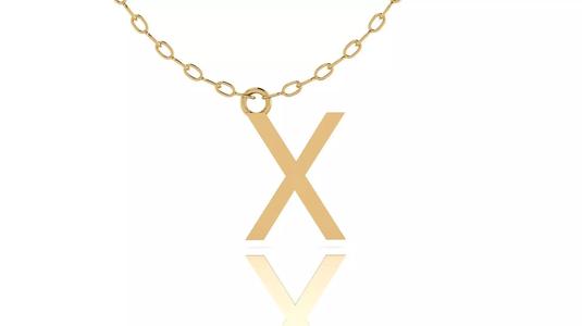 Alphabet Tahoma Letters Pendant X