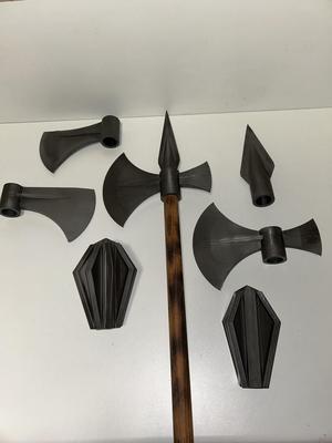 Knight Halloween Axe Axes Halberd Pike Spear Mace Club LARP Medieval Knight Weapons Decoration Decoration
