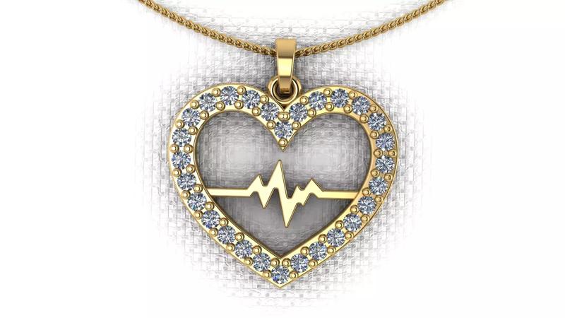 A pendant made in the shape of a heart