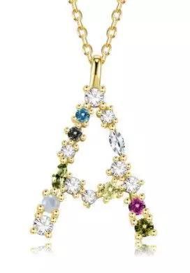 A letter pendant color stones