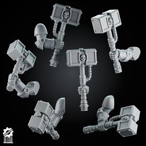 Grimdark Kit - 5 hammers with Dynamic Arms - Heroic 32mm Scale [Supported] !