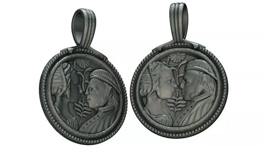 14th - 15th century token SCA - HEMA-LARP - wedding pendant