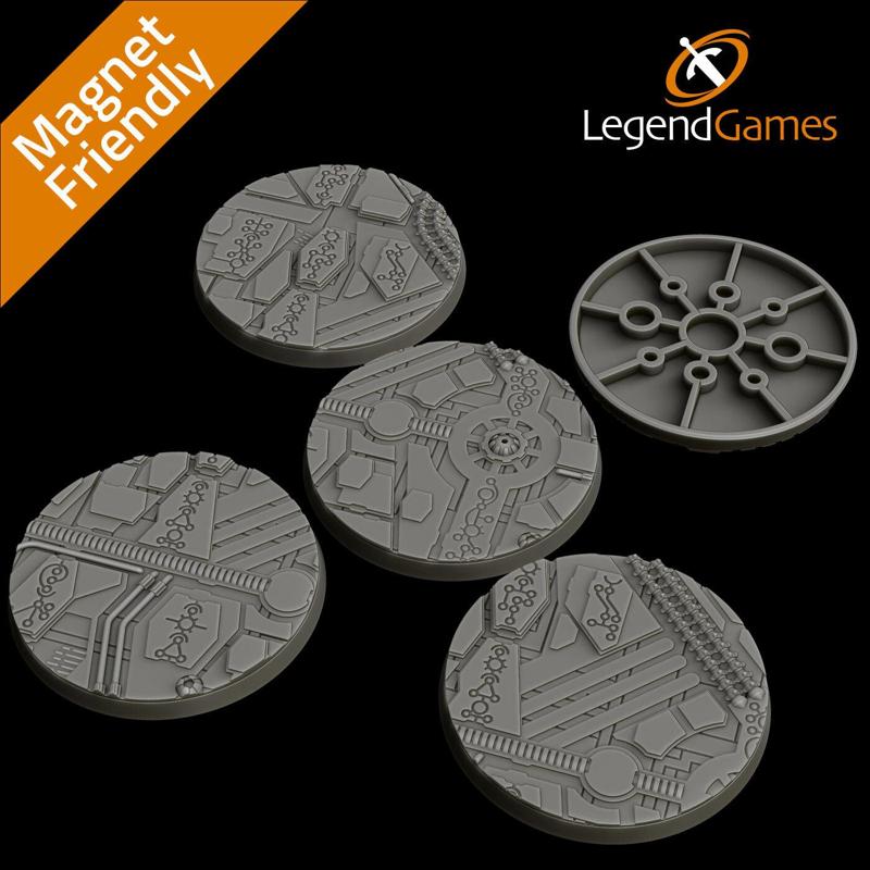 60mm Round Necro Tech Bases - Magnet Friendly