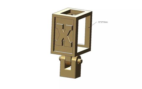 X letter varsity font 12x10x10mm enamel bail link