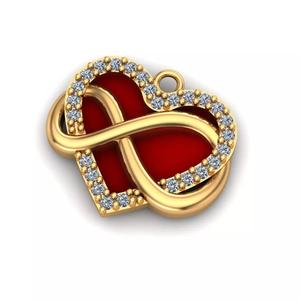 Jewelry gold heart pendant with diamonds