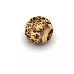 Jewelry gold plated star bead