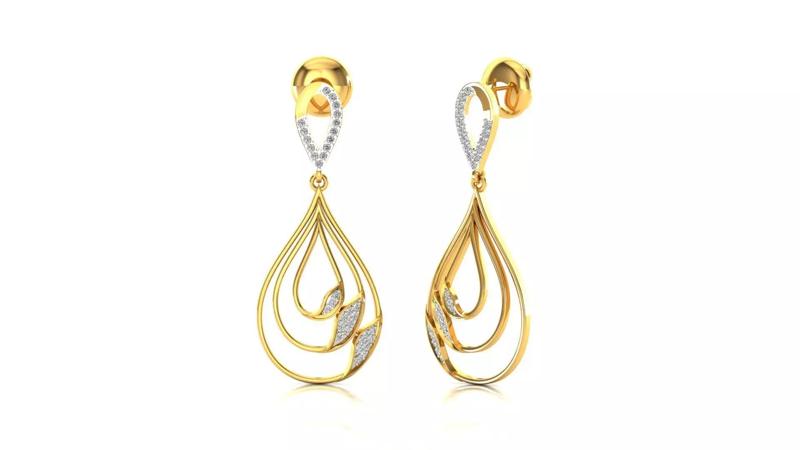 gold diamond earring