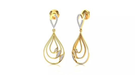 gold diamond earring