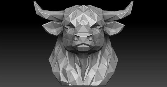 1 bull head CNC Relief Model