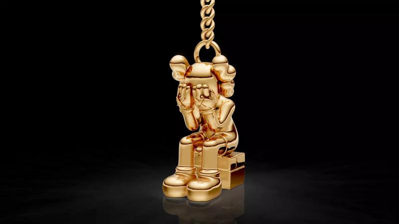Kaws hey holder silver gold jewely printable model