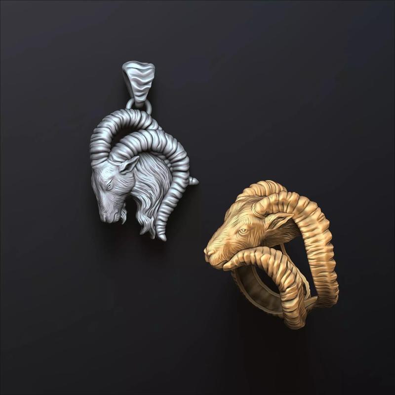 Capricorn Pendant Ring Set