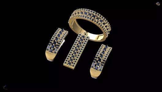 HALF SET RING EARRING NECKLACE