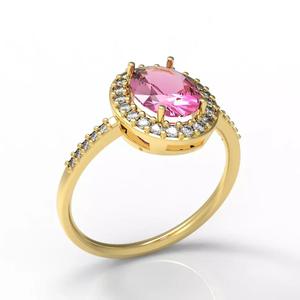 Oval cut ring whit diamonds Anel com pedra oval e diamantes
