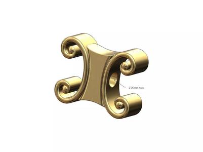 Forged scroll bracelet bead slider charm