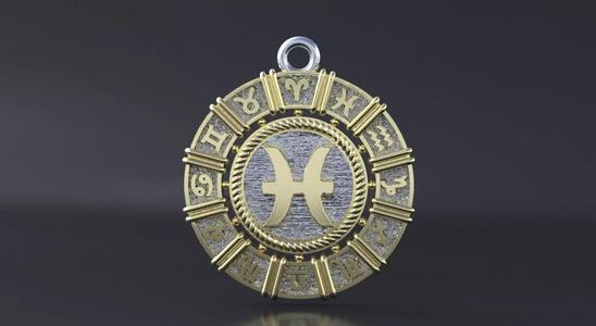 Zodiac symbol   pisces 3D print model