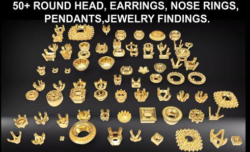 Various Round Heads Findings Earrings nose rings styles
