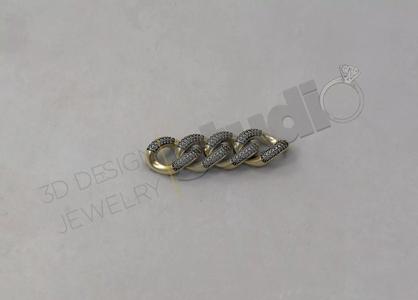Luxury detailed cuban chainlink model