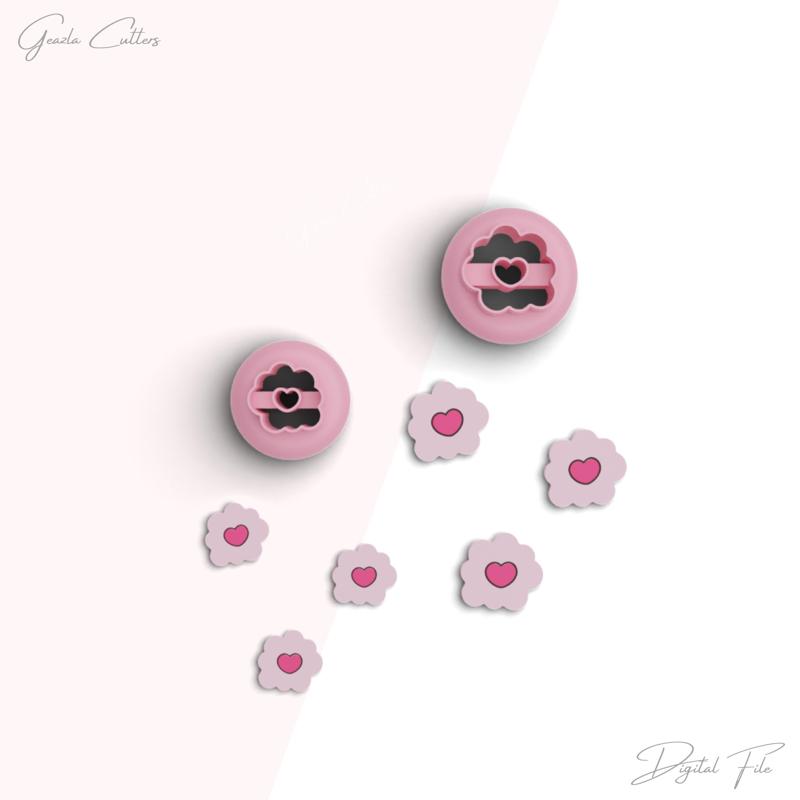 Thinking Bubble Stud Clay Cutter, Valentine Day Polymer Clay Cutter, Mini Clay Cutters, 2 Sizes Included, Digital STL File, No: 1292