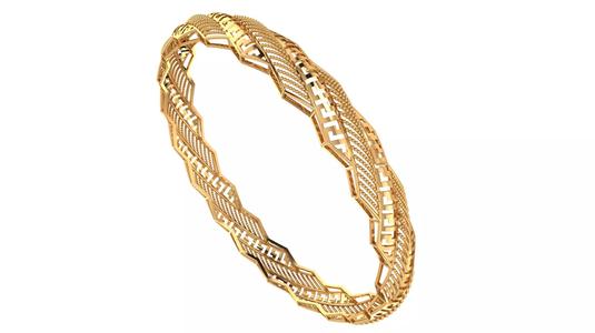 115 Zigzag Gold Bangle 12gm