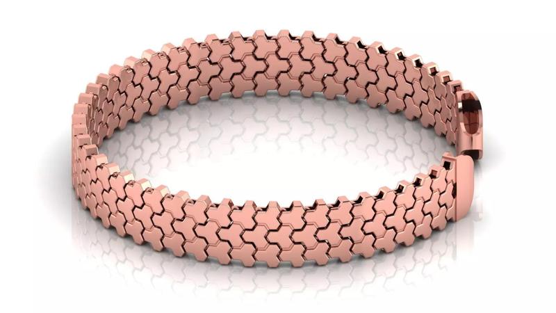 14 mm 3 Row Armor Spiral Full Bracelet ready to print