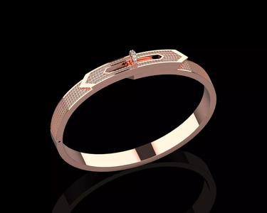 Bracelet Bangle With Diamonds 17 Size N136
