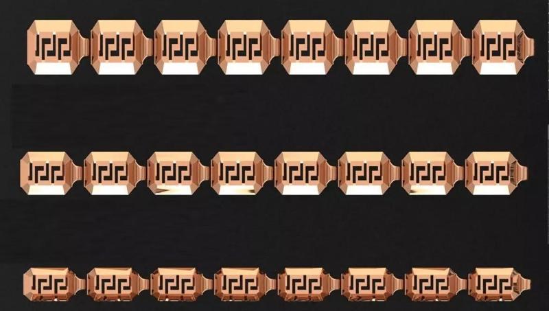 3 Size Gold Bracelet 3dm stl renders details