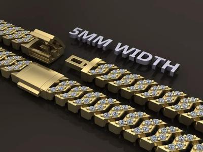 Cuban Diamond Chain Link Box Style 5MM WIDTH