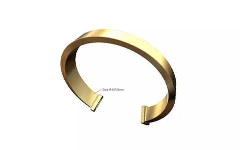 Conical rectangular section cuff bracelet size M