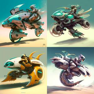 Depressed Space Dudes + Plain Blue Guys Hover bikes