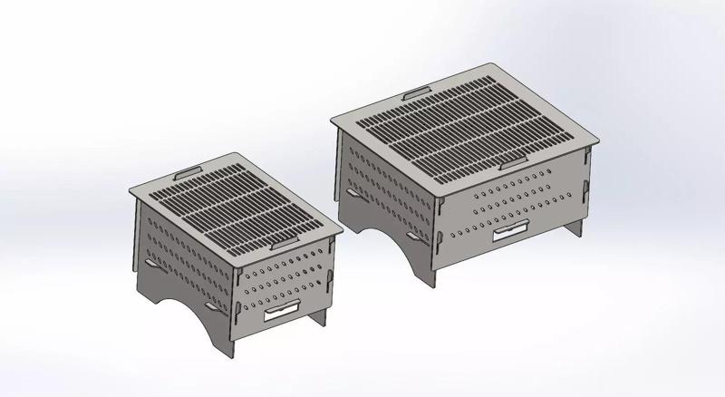Two Different Sizes Barbecue Design Dxf and Step 3d