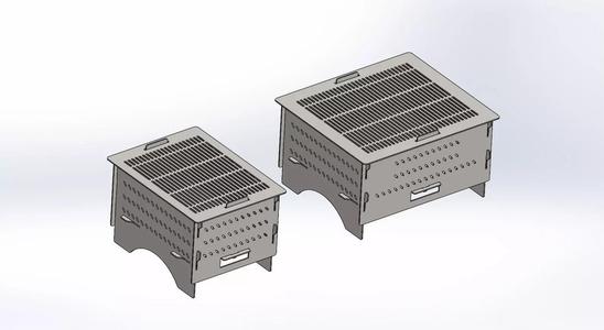 Two Different Sizes Barbecue Design Dxf and Step 3d