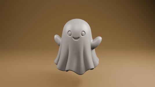 Happy Ghost 3D Model – Cute Smiling Ghost STL for Halloween, Fun Spooky Decor