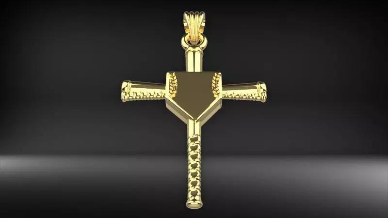 Baseball Bat Cross Stiching Pendant